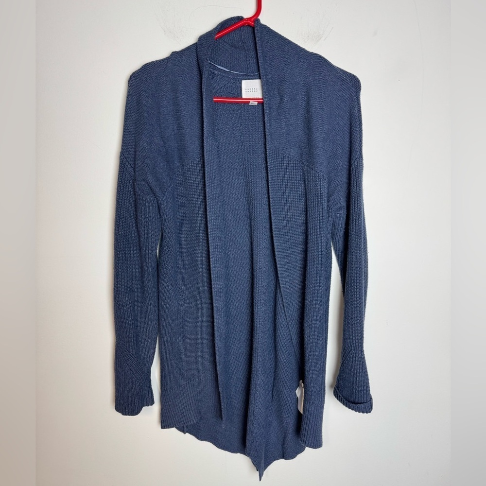 Sunday Banana Republic Blue Chunky Knit Open Front Cardigan Sweater Womens Sz XS